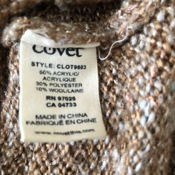 Covet Neutral Brown/White Metallic Speck Sweater - Picture 9 of 10